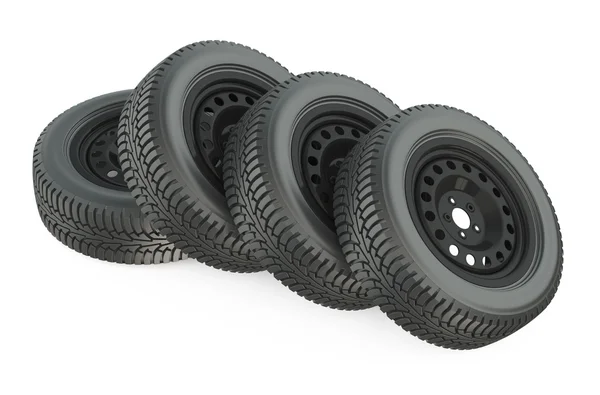 Group of automotive wheels — Zdjęcie stockowe