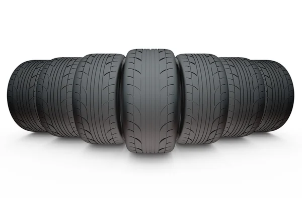 Grupo de pneus automotivos — Fotografia de Stock