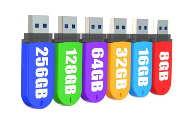 3D satır rengi usb flash sürücüler