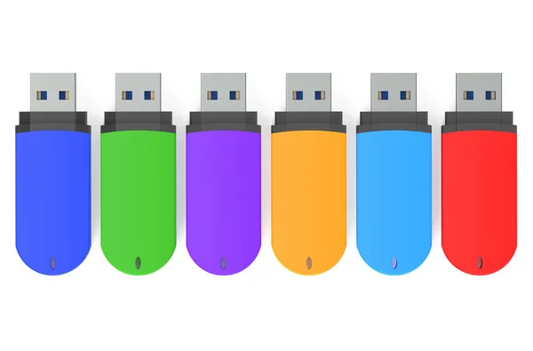 Set von Farb-USB-Sticks — Stockfoto