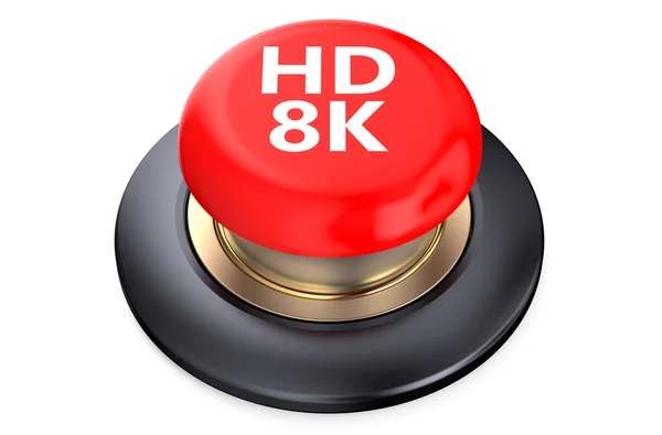HD 8K rød trykknapp – stockfoto