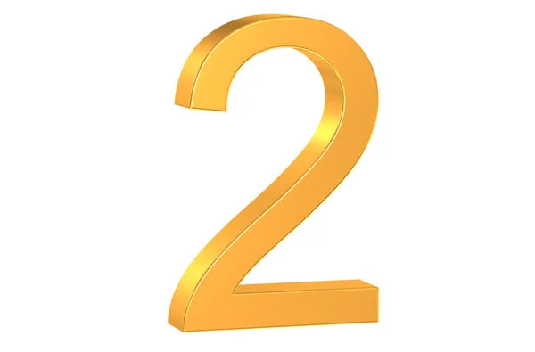Golden number 2 — Stock Photo, Image