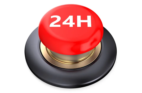 24h Red button — Stock Photo, Image