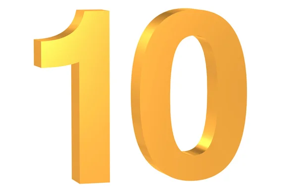 Golden number 10 — Stock Photo, Image