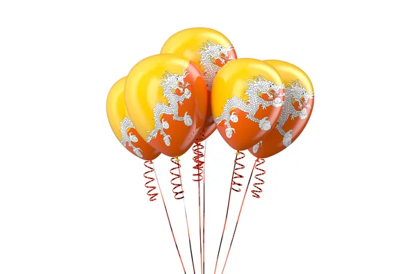 Bhutan patriottische ballonnen vakantie concept — Stockfoto