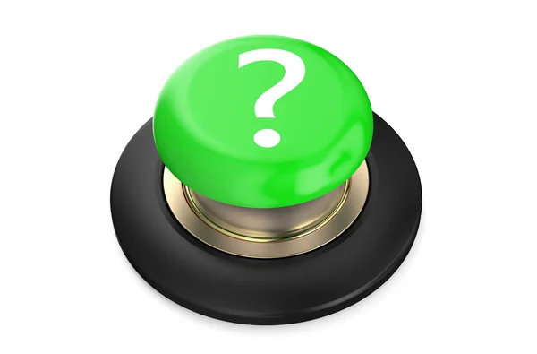 Question mark ? Green button — Stock Photo, Image