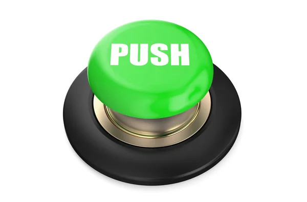 Зелена кнопка — стокове фото