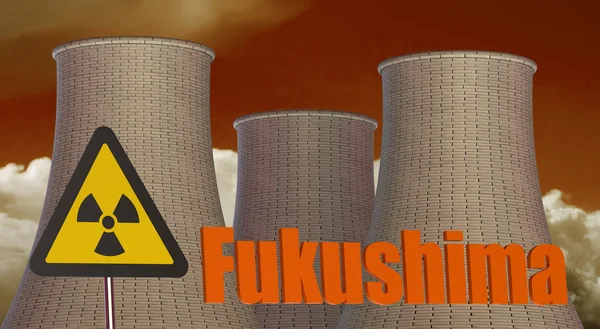 Концепция радиационной зоны Фукусимы — стоковое фото