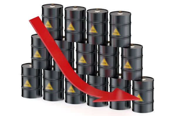Olie prijs vallende concept — Stockfoto