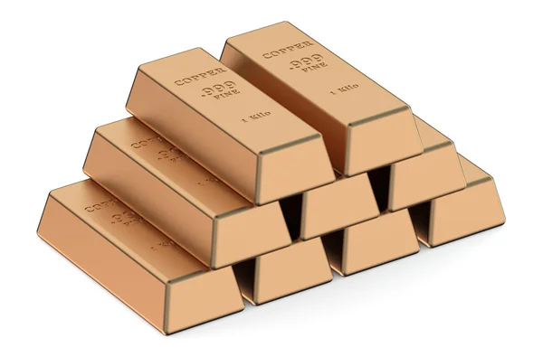 Copper ingots — Stock Photo, Image