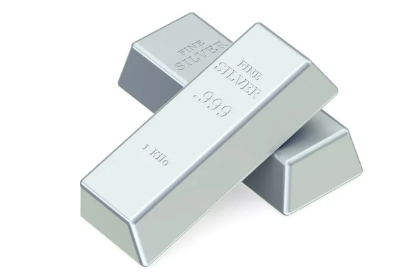 Two silver bullions — Stock Photo, Image