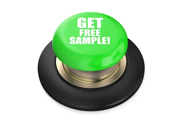 Uzyskać bezpłatne próbki zielony przycisk — Zdjęcie stockowe