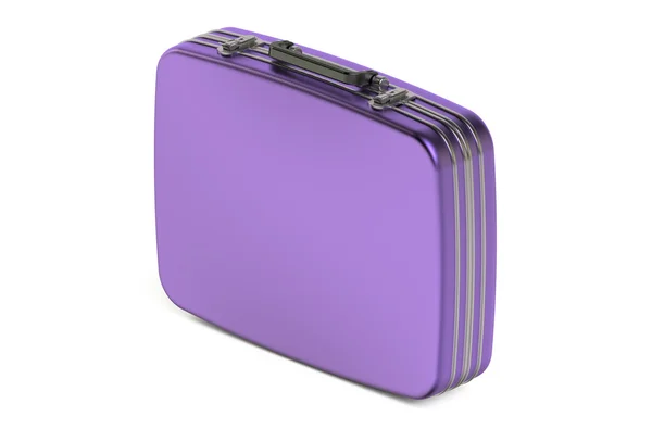 紫メタリック スーツケース — ストック写真