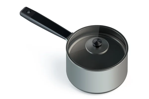 Stainless steel pot with handle — Stock Photo, Image
