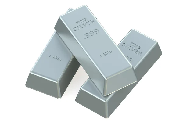 Silver bullions — Stock Photo, Image