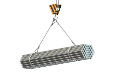 Vinç kanca ve metal barlar yuvarlak