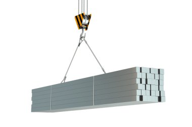 Vinç kanca ve metal kare çubuklar
