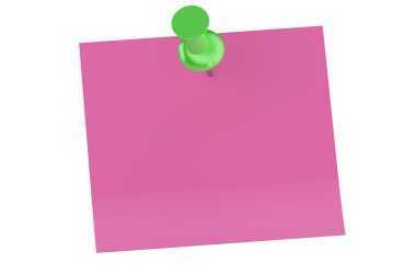 Yeşil iğneye boş yapışkan notu ile