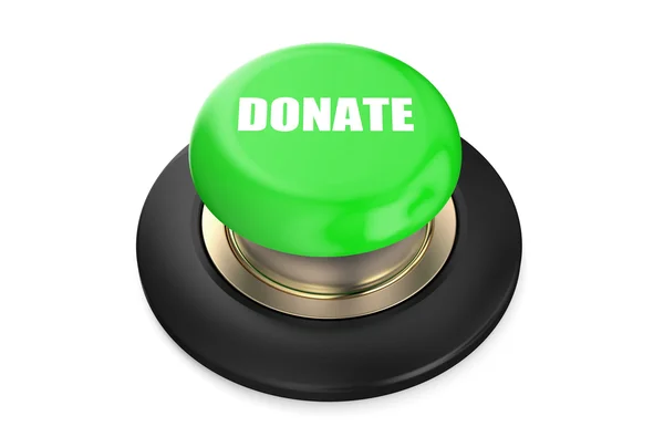 Donate green push-button — Stock Photo, Image