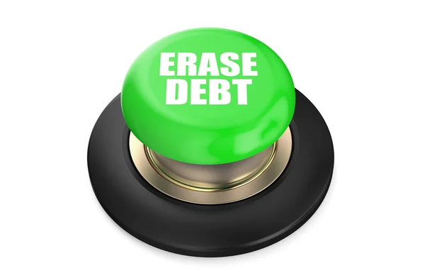 Smazání dluhu zelené tlačítko — Stock fotografie