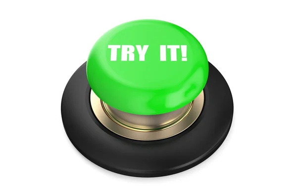 Tente-o botão verde — Fotografia de Stock