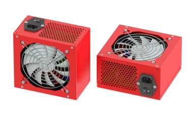 Two red computer Power Supply Units clipart