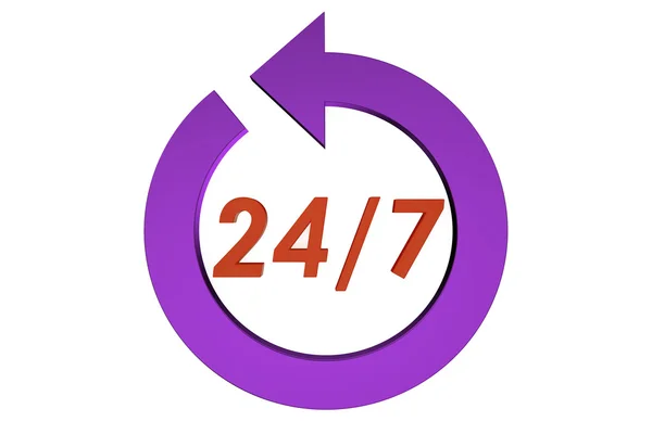 24/7 service concept — Stock Photo, Image