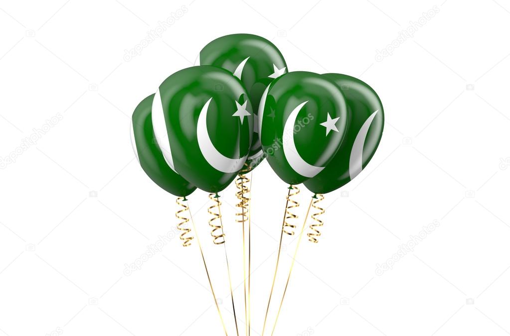 Pakistan patriotic balloons holyday concept