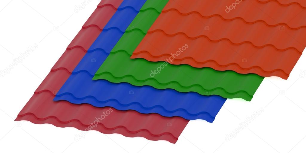 Corrugated slates sheets for roofing — Stock Photo © alexlmx 80244738