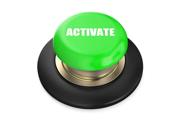 Активувати зелену кнопку — стокове фото