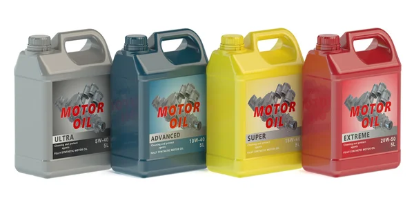 Canisters motor oil — Stock Photo, Image