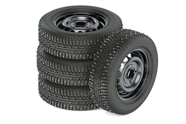 Grupo de pneus automotivos de inverno — Fotografia de Stock