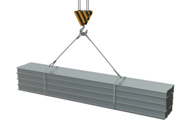 Vinç kanca ile haddelenmiş metal ışın