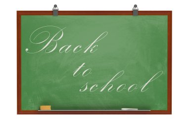Yazı tahtası üzerinde okul kavramı geri