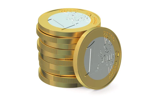 Pile de pièces en euros — Photo