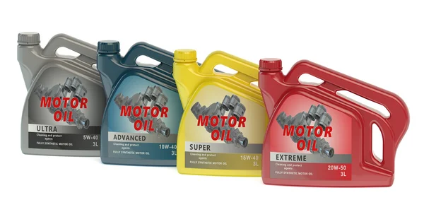 Set of canisters motor oil — Stock Photo, Image