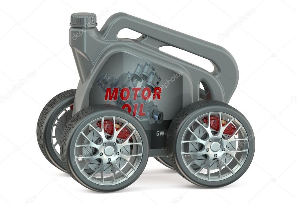 Motor Oil Canister with Wheels