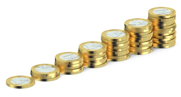Stacks of Euro coins — Stock Photo, Image