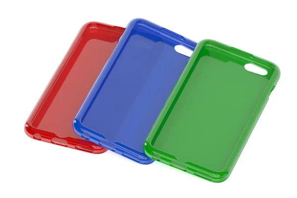 Mehrfarbige Handy-Kunststoffhüllen — Stockfoto