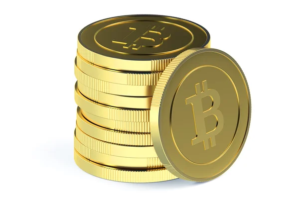 Stapel gouden Bitcoins — Stockfoto