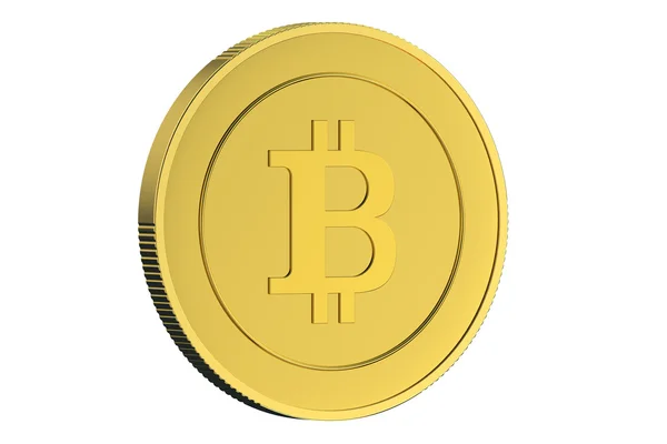 Золотий bitcoin — стокове фото