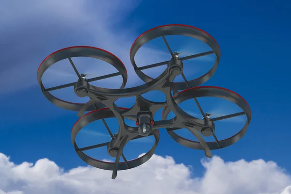 Drone Quadkoptera z aparatu w niebo — Zdjęcie stockowe