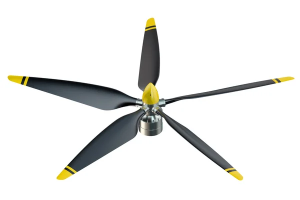 Vliegtuig propeller met 5 mesjes — Stockfoto