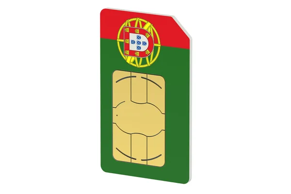 Tarjeta SIM con bandera de Portugal —  Fotos de Stock