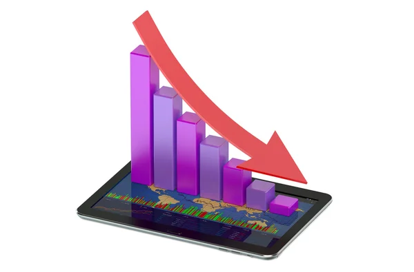 Tabletta számítógép statisztikai koncepció — Stock Fotó