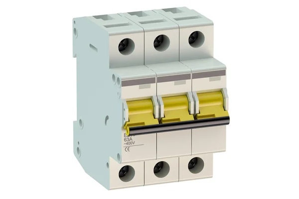 3 극 소형 회로 차단기 — 스톡 사진