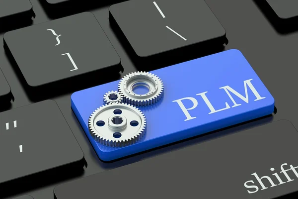 Concept PLM sur le bouton clavier — Photo