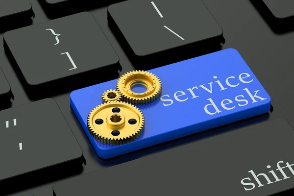 Concetto di Service Desk sul tasto tastiera blu — Foto Stock