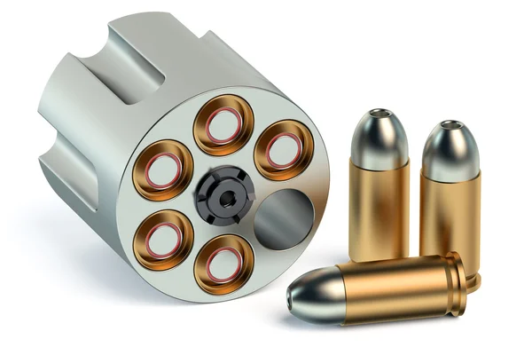 Revolver Cylinder with bullets — Stock Photo, Image