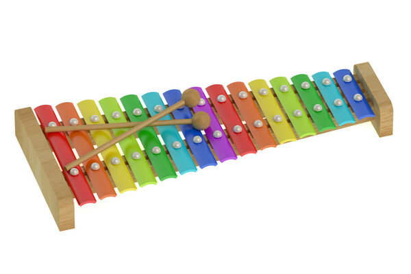 Деревянный красочный ксилофон
